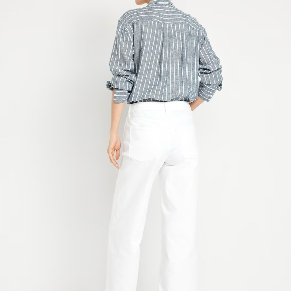 Old Navy White wow cropped wide Leg Jeans